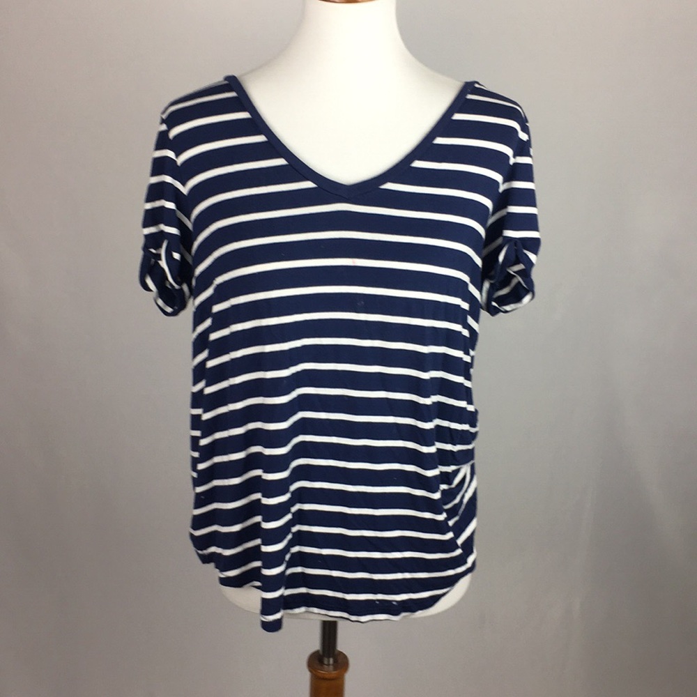 American Eagle Blue and White Stripe Tee